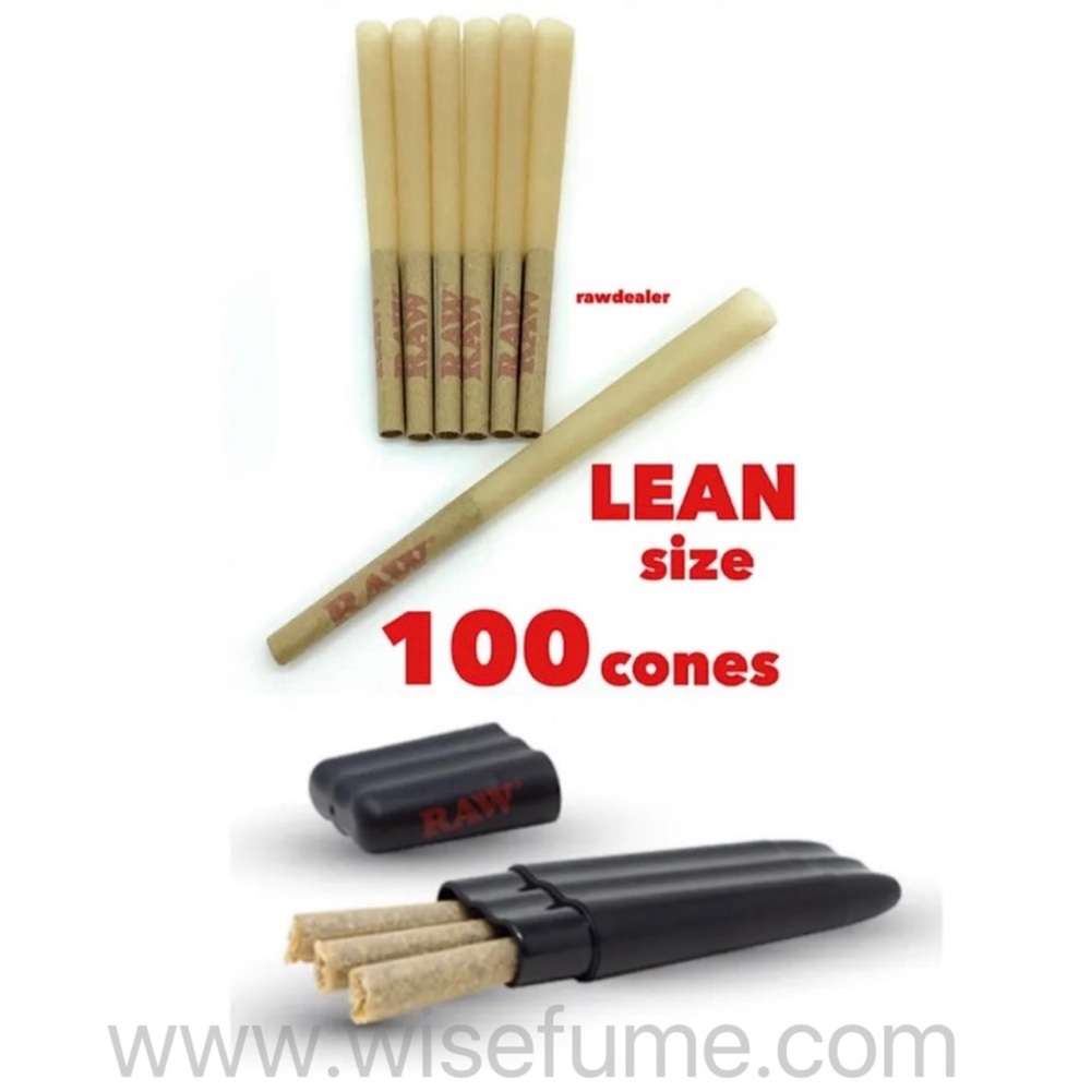 RAW classic Lean size cone 100pack + RAW three tree cone case